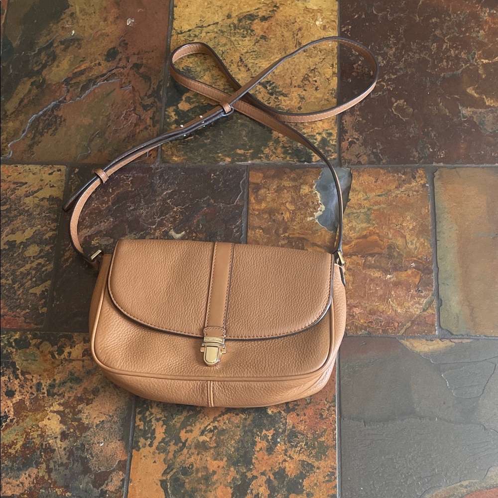 Michael Kors Tan Crossbody Leather Saddle Bag